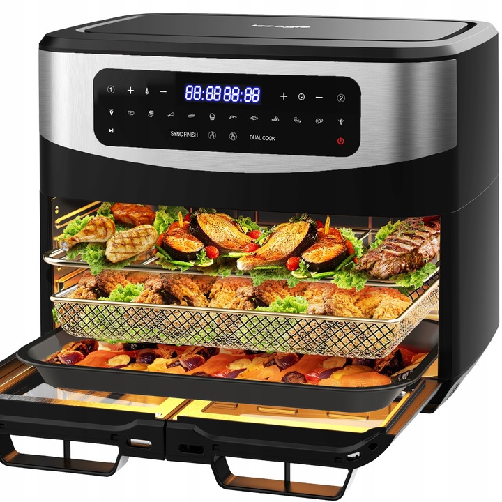 Iceagle Frytkownica dwustrefowa na gorące powietrze KDF5511D 12L 2600W