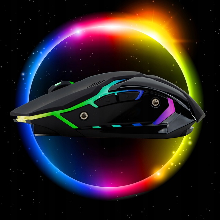 Myszka Bezprzewodowa Gamingowa do Laptopa Komputera RGB Mysz 2.4GHz 3200dpi