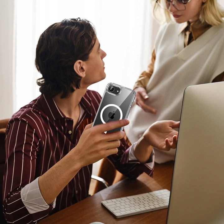 Etui do MagSafe WZMACNIANE 360° CLEAR CASE + 2x SZKŁO do IPHONE 16e