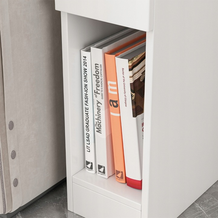 SZAFKA NOCNA WĄSKA Z SZUFLADĄ STOLIK Z PÓŁKĄ NOWOCZESNY LOFT SYPIALNI