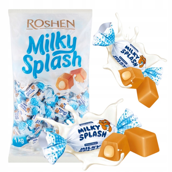 Toffi Roshen Cukierki Milky Splash Toffi z Nadzieniem Mlecznym 1 kg