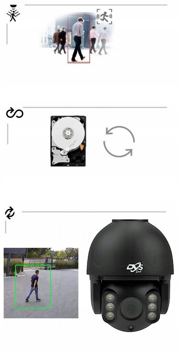 ZESTAW KAMER WIFI OBROTOWE 8Mp 4K MONITORING 4 KAMERY BEZPRZEWODOWE DVS 2TB