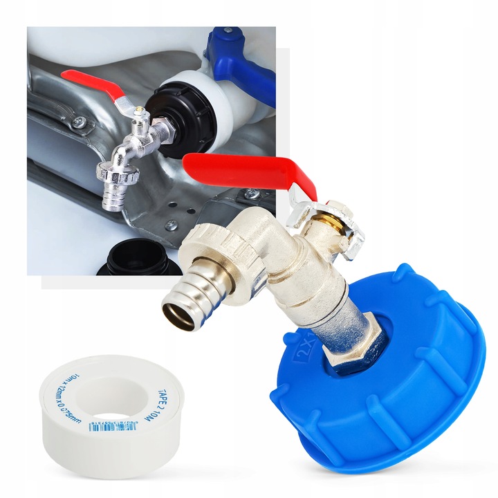 ZAWÓR CZERPALNY KRAN MAUZERA ZBIORNIKA 1000l 3/4x1/2 IBC SZYBKOZŁĄCZKA