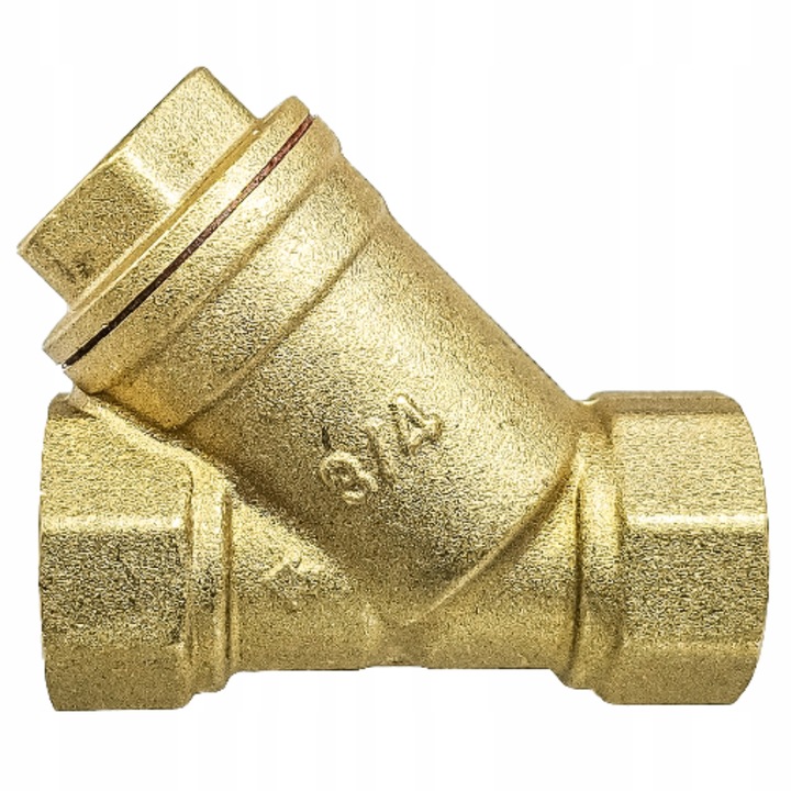 FILTR SKOŚNY MOSIĘŻNY SIATKOWY DO WODY 3/4" DN15 SOLIDNY MOCNY TMAX = 120°C