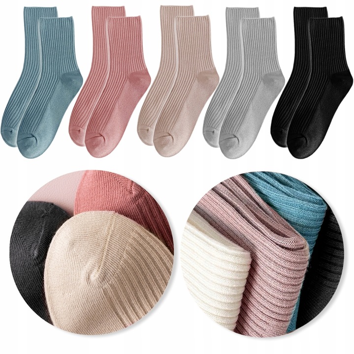 5x DAMSKIE BAWEŁNIANE SKARPETY BEZUCISKOWE JAKOŚĆ