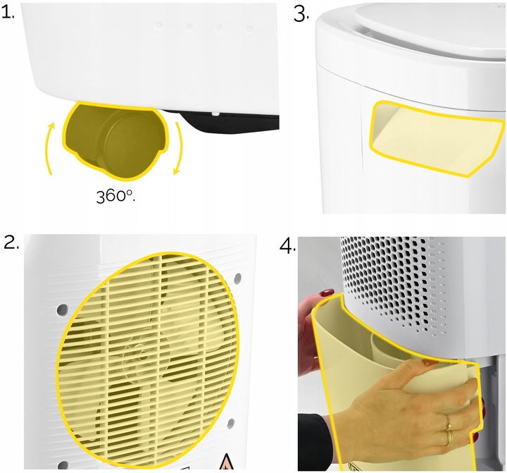 Osuszacz powietrza automatyczny Yoer 12L/24h 40m2 +TIMER +Suszenie