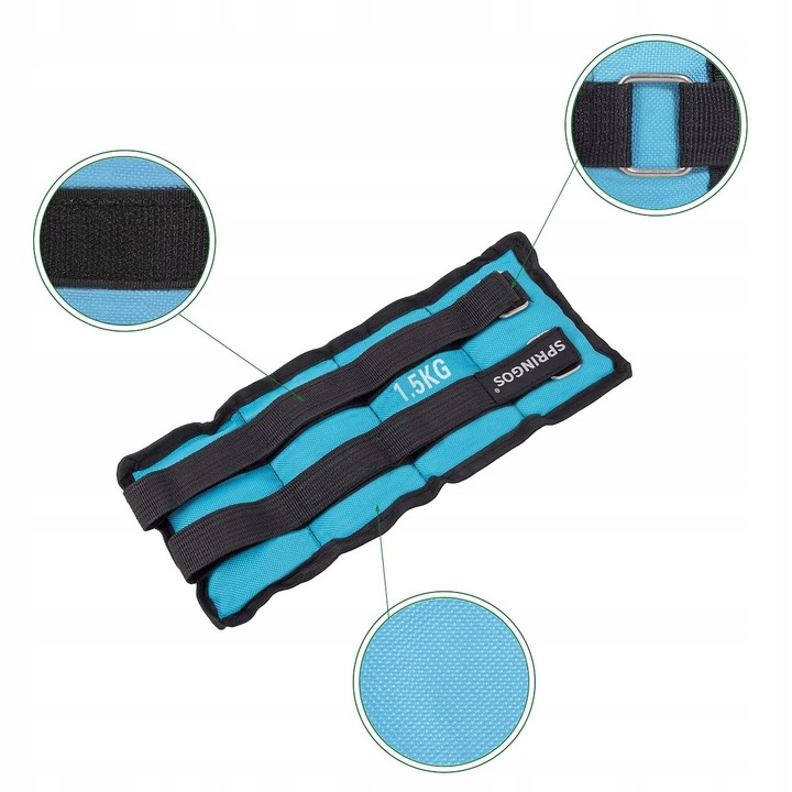 ZESTAW DO ĆWICZEŃ OBCIĄŻNIKI NA KOSTKI NADGARSTKI NOGI CIĘŻARKI 2x1,5 kg