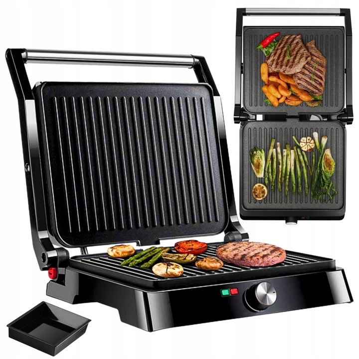 GRILL OPIEKACZ TOSTER ELEKTRYCZNY DO KANAPEK PANINI ROZKŁADANY DUŻY