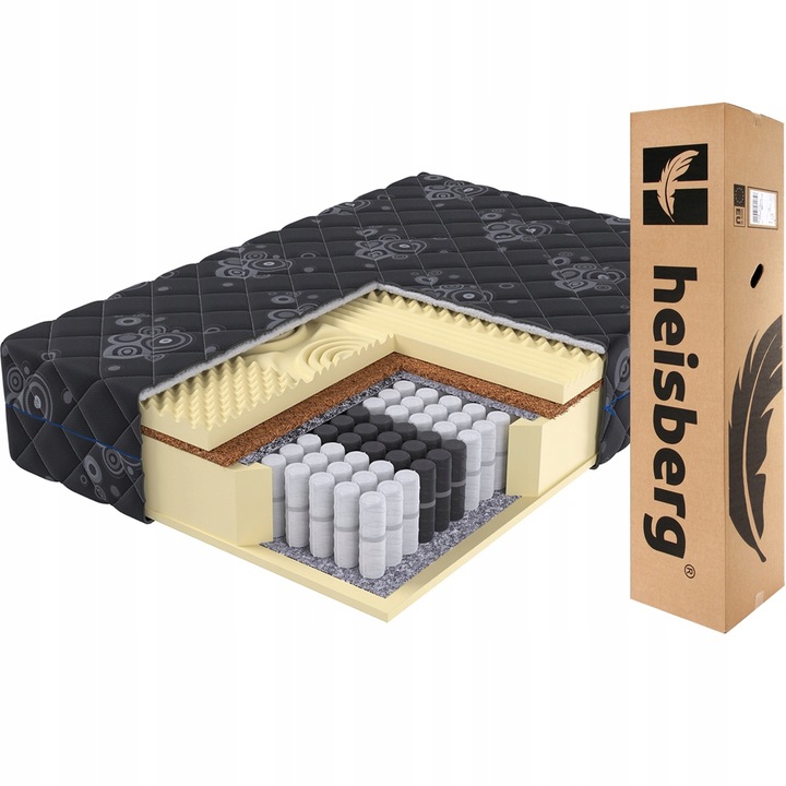 Materac 90x200 DARK exclusive H3 pocket stref MASUJĄCY kokos 24cm