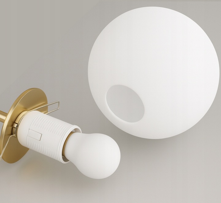 Lampa Wisząca Sufitowa Złota Żyrandol Białe Kule 6x LED E27