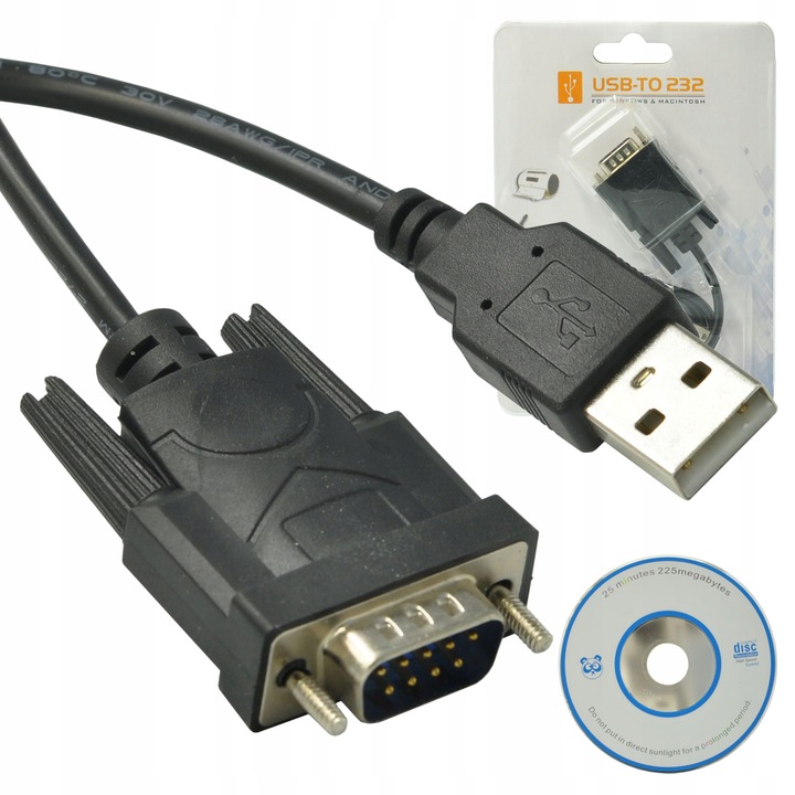 PRZEJŚCIÓWKA ADAPTER KONWERTER USB TYPU A DO RS232 0,8m DO DRUKARKI KASY
