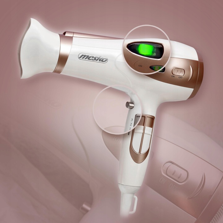 SUSZARKA DO WŁOSÓW Z JONIZACJĄ 2400W Zimny nawiew + Koncentrator i