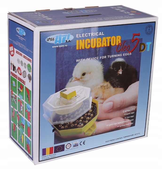 INKUBATOR CLEO 5DTHE 60/41 JAJ WYLĘGARKA KLUJNIK LCD TERMOMETR TACA