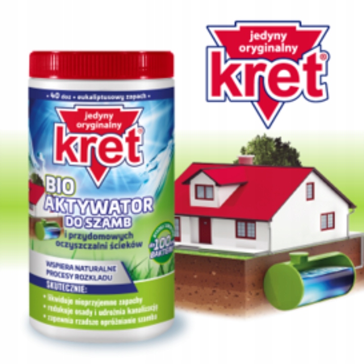 Kret Aktywator Bakterie do Szamba i Oczyszczalni Przydomowych Tłuszcze