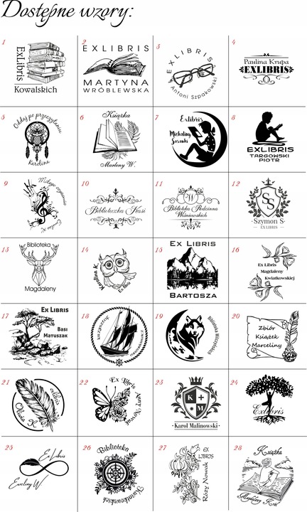 Exlibris pieczątka stempel 40mm PREZENT Ex libris