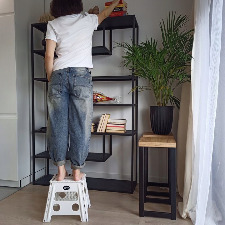 Taboret składany stołek podnóżek antypoślizgowy biały Easyform 32cm