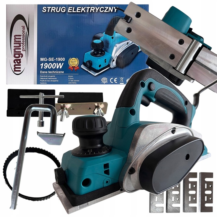 STRUG ELEKTRYCZNY DO DREWNA HEBLARKA 1900W HEBEL STOLARSKI STRUGARKA