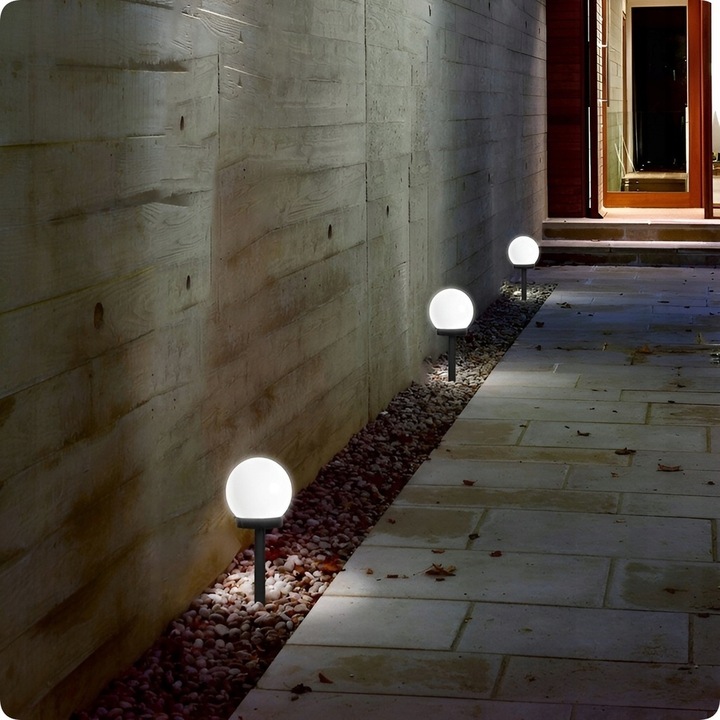 4x LAMPA SOLARNA OGRODOWA MOCNA BIAŁA KULA LED XXL
