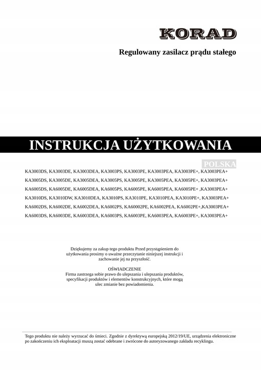 Zasilacz laboratoryjny serwisowy KORAD KA3005DS 30V 5A 5xMEMORY OCP OVP