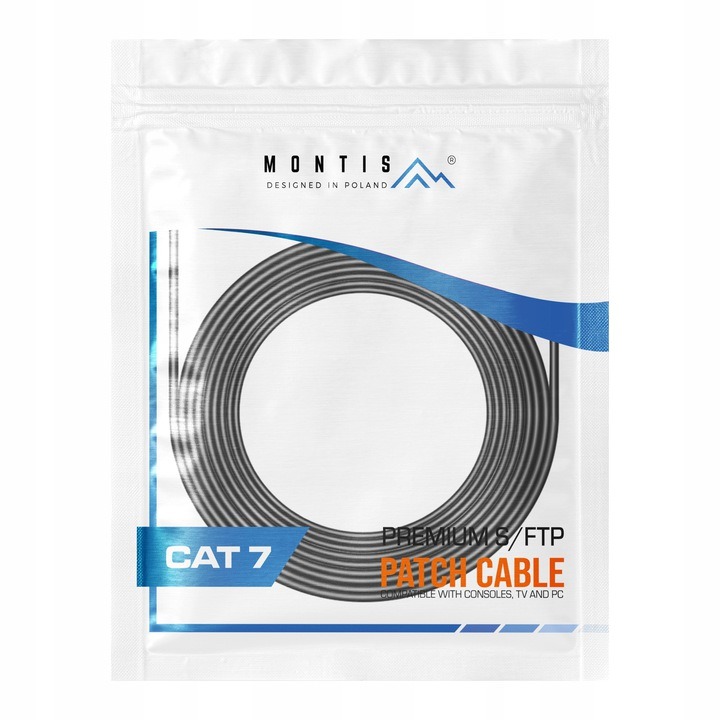 KABEL SIECIOWY LAN PATCHCORD ZŁOTY MIEDŹ + SFTP CAT7 ROUTER kat 7 RJ45 20M