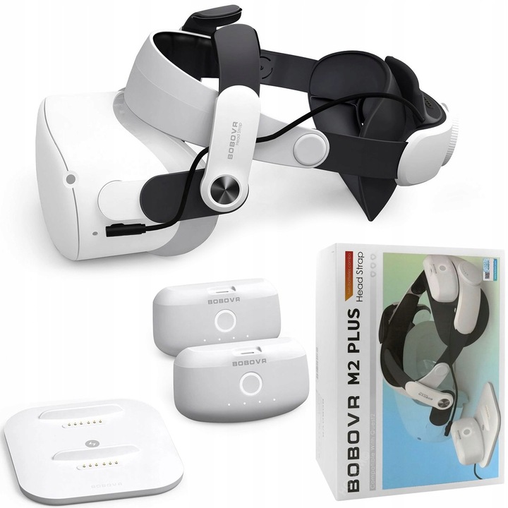 Wygodny Regulowany Pasek Opaska z Zasilaniem do Meta Quest 2 Bateria Stacja