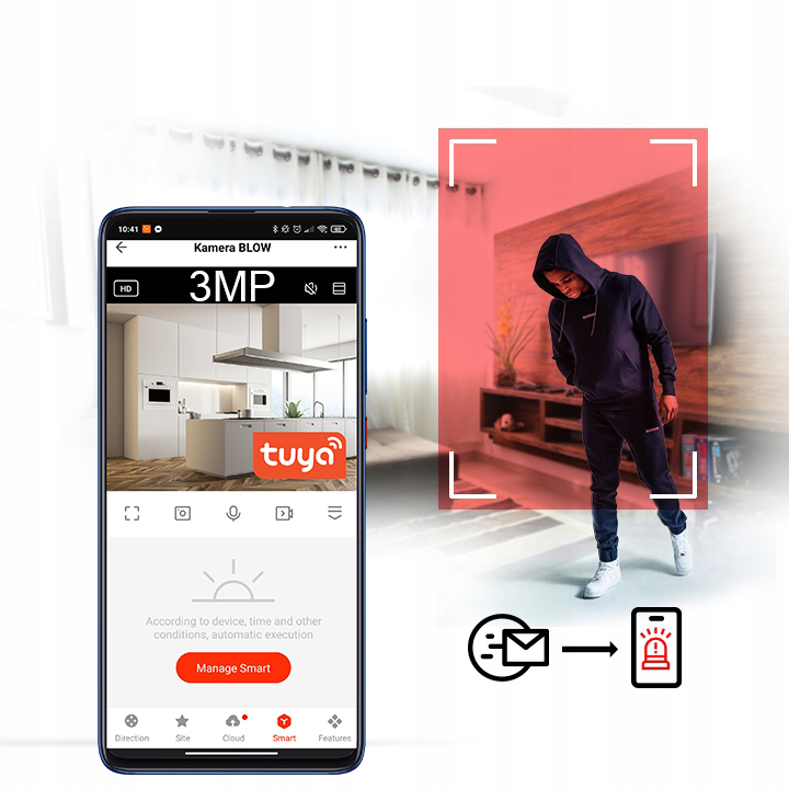 KAMERA WIFI WEWNĘTRZNA OBROTOWA ŻARÓWKA GWINT E27 IP 3MP TUYA