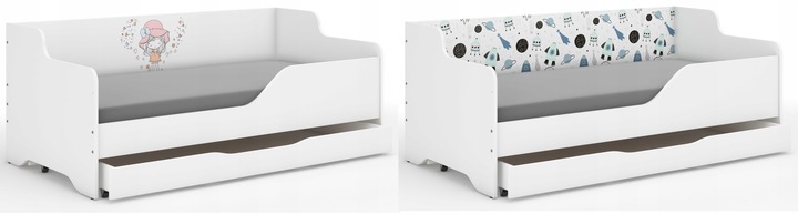 Łóżko dziecięce LILU 160x80 z GRAFIKĄ - Szuflada !