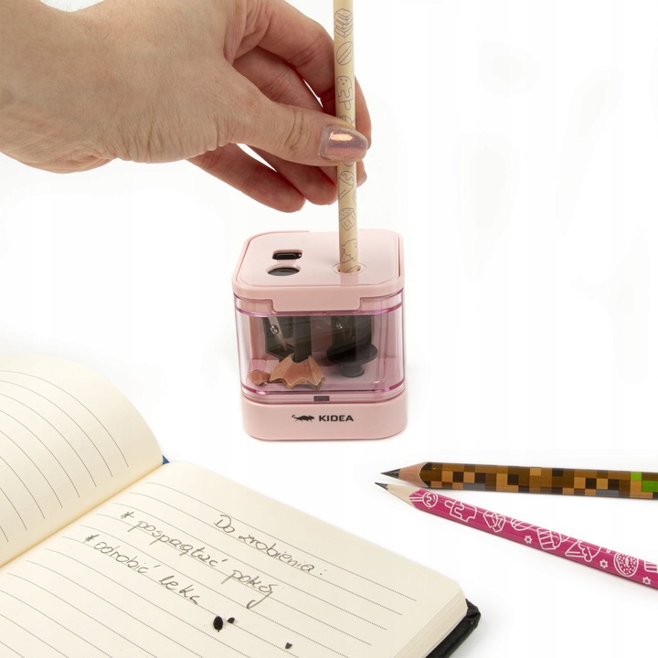 KIDEA RÓŻOWA TEMPERÓWKA ELEKTRYCZNA PODWÓJNA 2 GRUBOŚCI KREDEK 6-7/8-12 mm