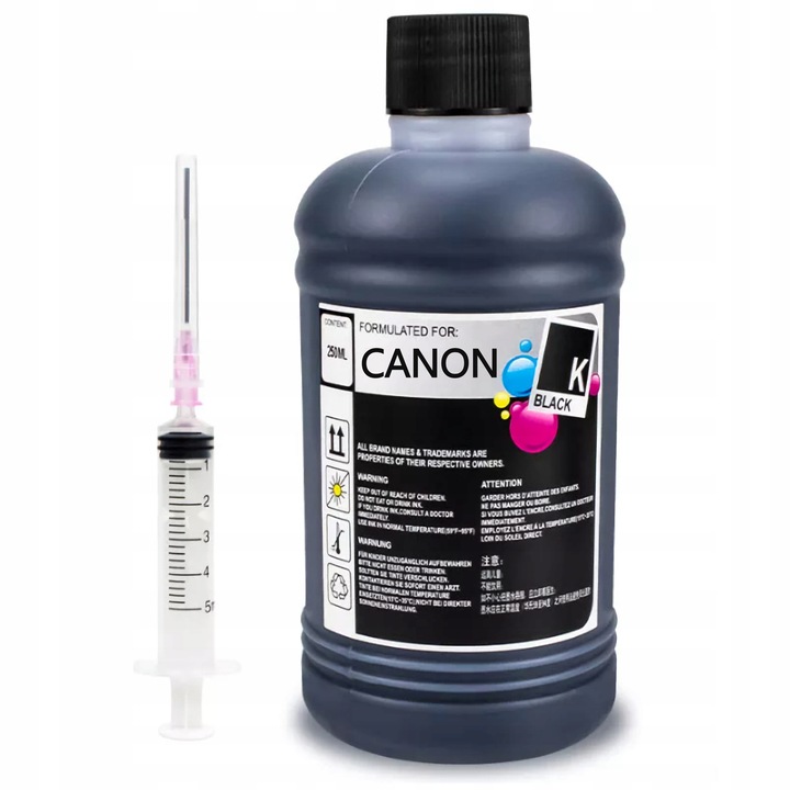 5 x 250 ml BKCYM TUSZ do CANON PG 540 560 545 575 546 ZESTAW AKCESORIA KLIP