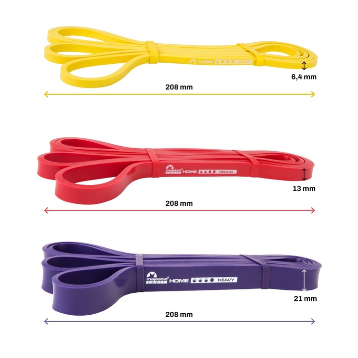 Gumy do ćwiczeń taśmy oporowe fitness crossfit Majestic Sport Home
