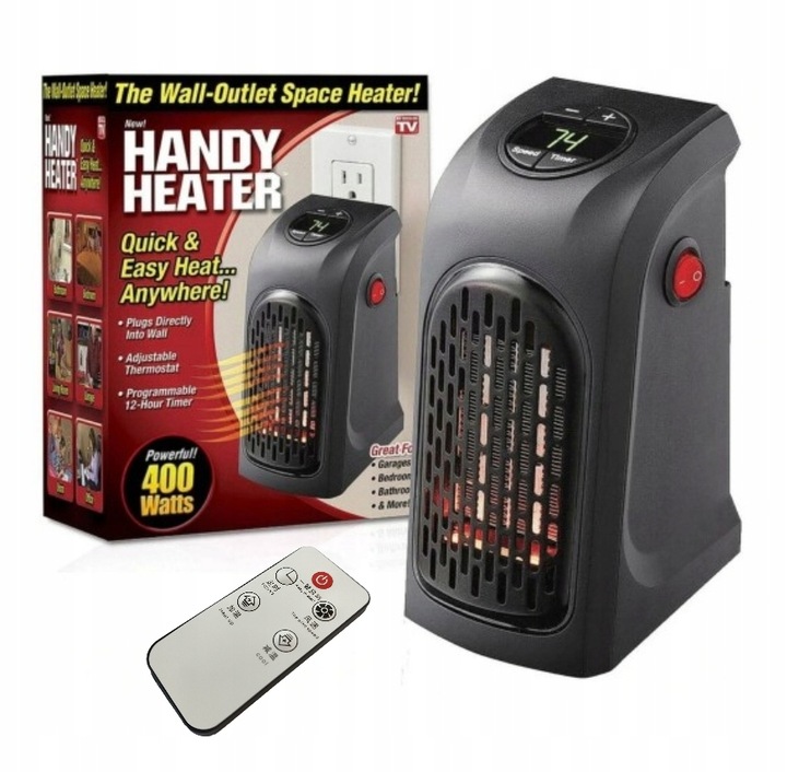 Mini grzejnik elektryczny ogrzewacz HANDY HEATER 400w + pilot