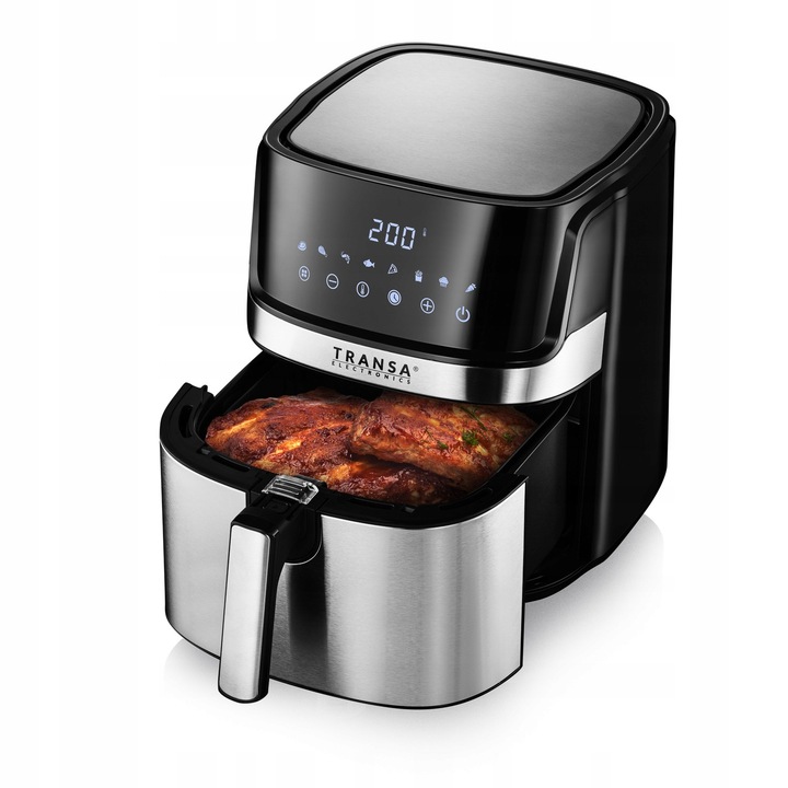 FRYTKOWNICA BEZTŁUSZCZOWA INOX 8 PROGRAMÓW MISA XXL 6L 1700W