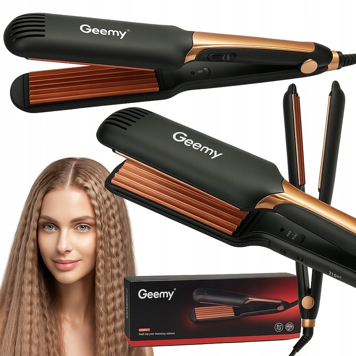 KARBOWNICA DO WŁOSÓW CERAMICZNA CERAMICZNA PRO JONIZACJA FALE GEEMY