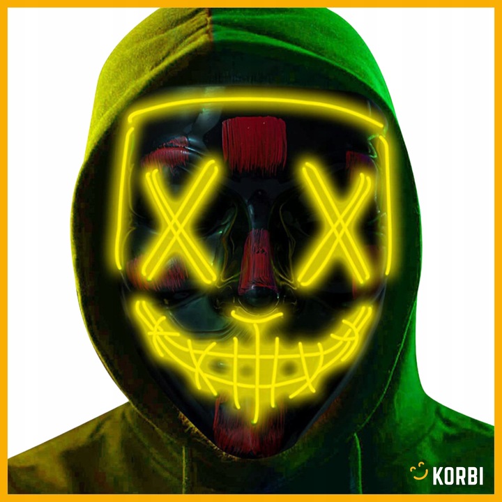 ŚWIECĄCA MASKA LED PURGE NOC OCZYSZCZENIA LEDOWA PRZEBRANIE HALLOWEEN