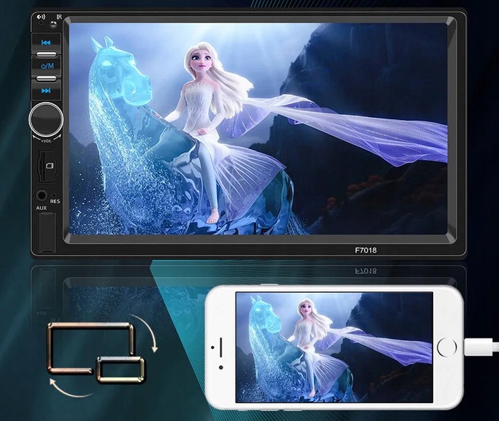 RADIO SAMOCHODOWE BLUETOOTH 2 DIN 7 CALI DOTYKOWY EKRAN USB AUX SD +