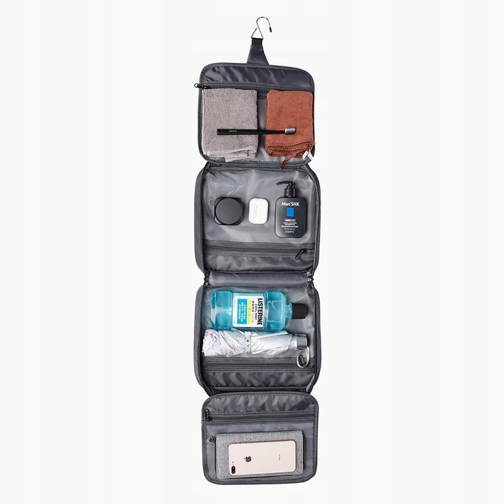 KOSMETYCZKA PODRÓŻNA męska wisząca z haczykiem rozkładana Pojemny organizer