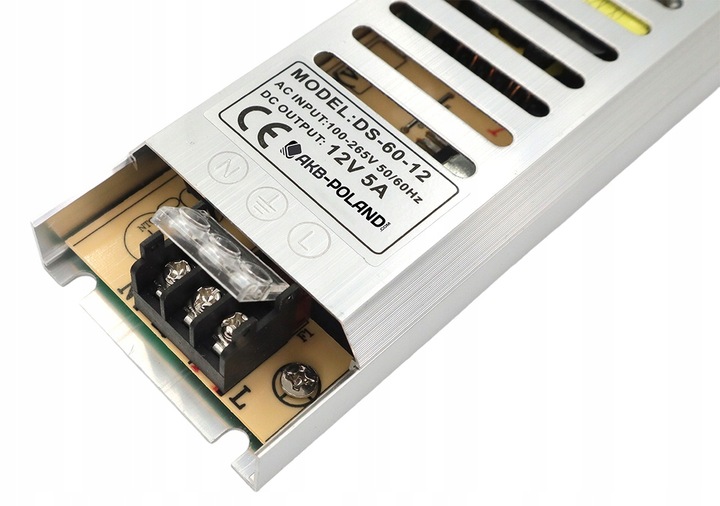 ZASILACZ 12V LED 60W 5A Slim Montażowy Modułowy Do Taśmy MONO RGB
