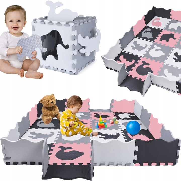 GRUBA MATA EDUKACYJNA puzzle PIANKOWE XXL KOJEC