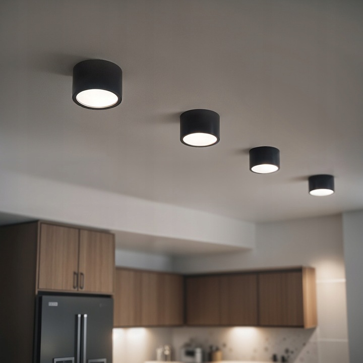 Oprawa Natynkowa Halogenowa Tuba LED Sufitowa Na Żarówkę GX53 Czarna