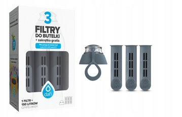 3 X FILTRY DAFI DO BUTELKI FILTRUJĄCEJ SOFT SOLID + ZAKRĘTKA MIX KOLOR