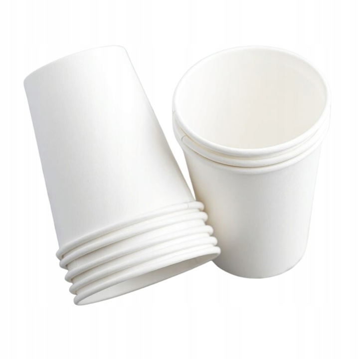 Kubki jednorazowe 100% papier białe do kawy 250ml 100szt bez dopłaty SUP