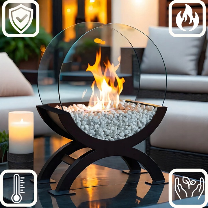 BIOKOMINEK WOLNOSTOJĄCY BEZDYMNY DO DOMU NA TARAS OGRODOWY BIO KOMINEK