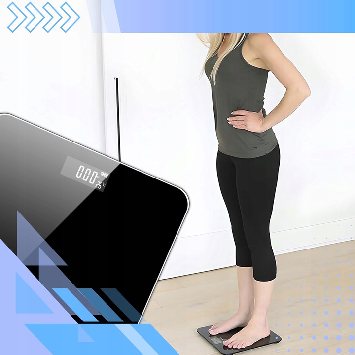 WAGA ŁAZIENKOWA ELEKTRONICZNA SZKLANA LED SLIM PRECYZYJNA 180 KG +