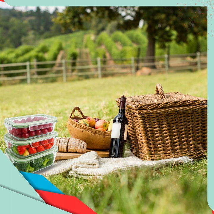 4x POJEMNIK NA ŻYWNOŚĆ SZKLANY ZESTAW POJEMNIKI SZKLANE Z POKRYWĄ