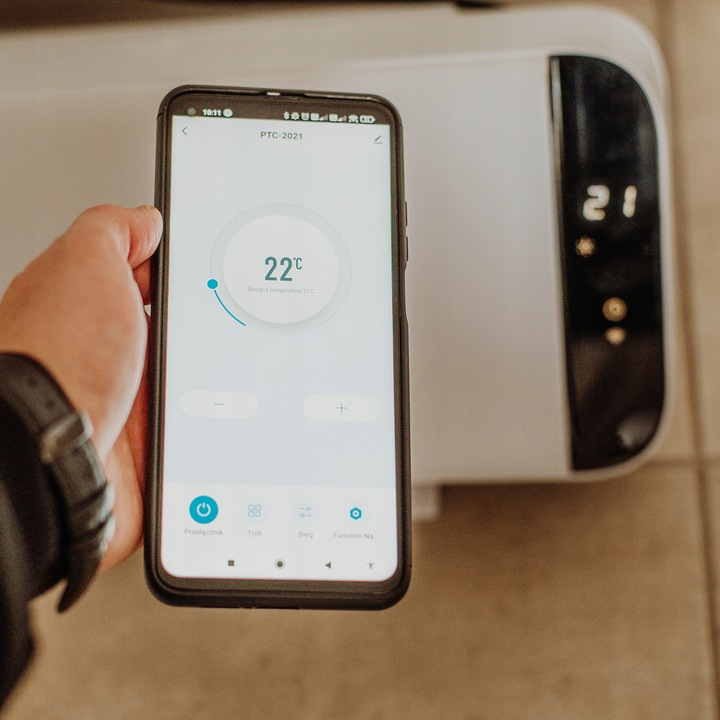 KURTYNA POWIETRZNA TERMOWENTYLATOR GRZEJNIK ELEKTRYCZNY 2000W PILOT + Wi-Fi