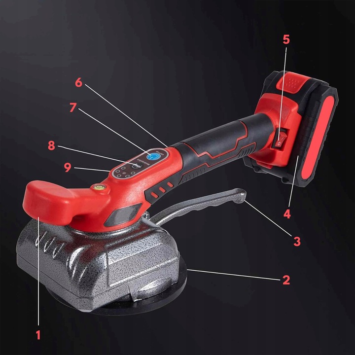PRZYSSAWKA WIBRUJĄCA DO PŁYTEK WIBRATOR DO POZIOMOWANIA 2xAKU MOCNA