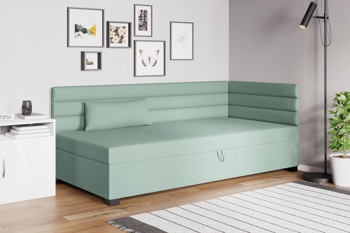 Tapczan pojedynczy łóżko z materacem Katrina 90 cm