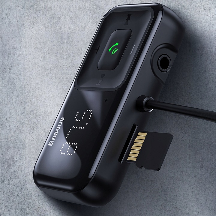 BASEUS TRANSMITER FM BLUETOOTH ŁADOWARKA SAMOCHODOWA 2x USB AUX SD