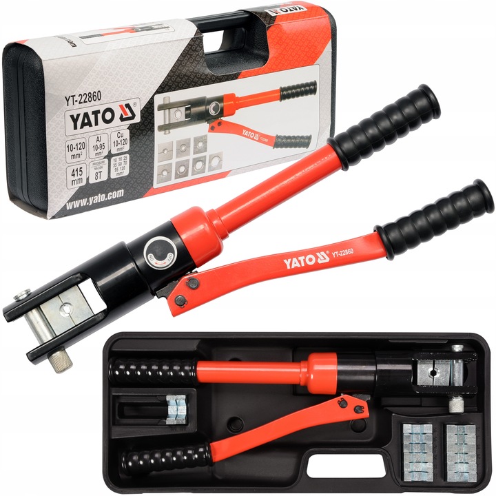 YATO PRASKA RĘCZNA HYDRAULICZNA ZACISKARKA KOŃCÓWEK KABLI LIN 10-120mm2