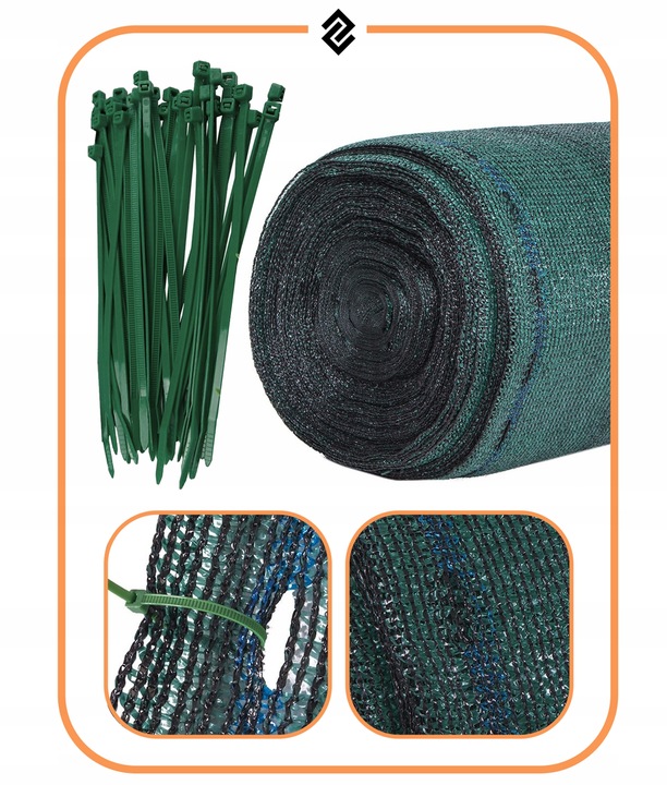 SIATKA CIENIUJĄCA MASKUJĄCA 90% NA PŁOT OGRODZENIE OSŁONOWA 1,5x50m +